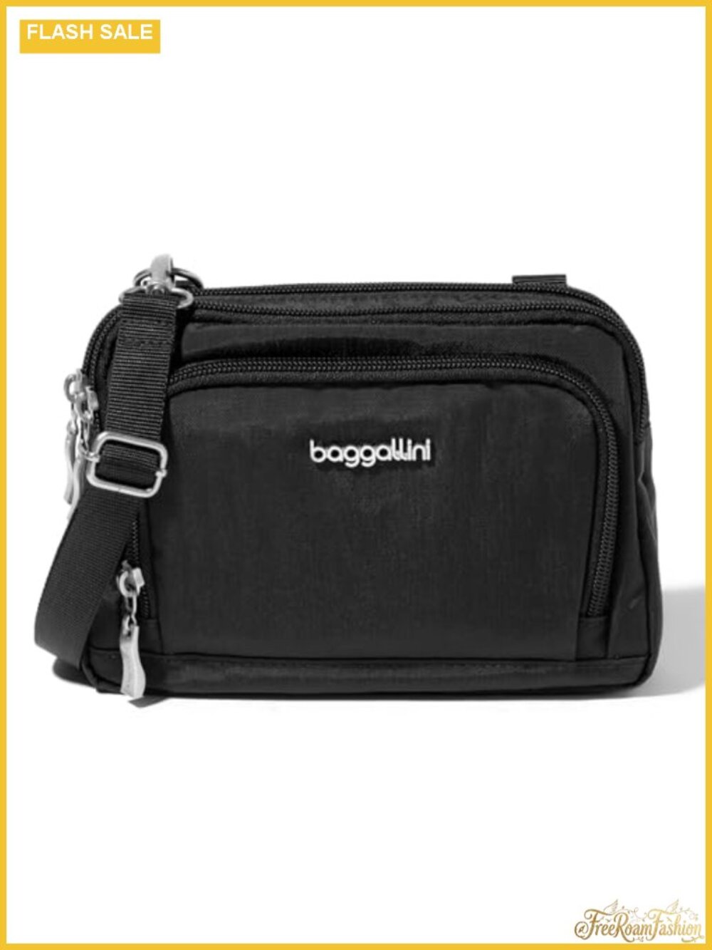 Baggallini Triple Zip RFID Crossbody Convertible Belt Bag Water Resistant